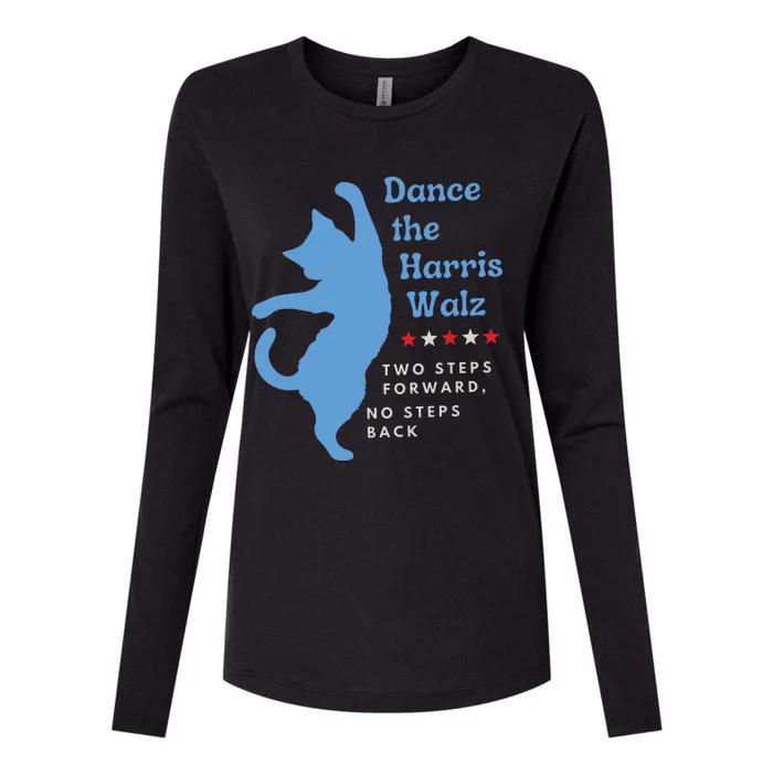 Dance The Harris Walz 2024 Cat Lady Vote Kamala Election Womens Cotton Relaxed Long Sleeve T-Shirt