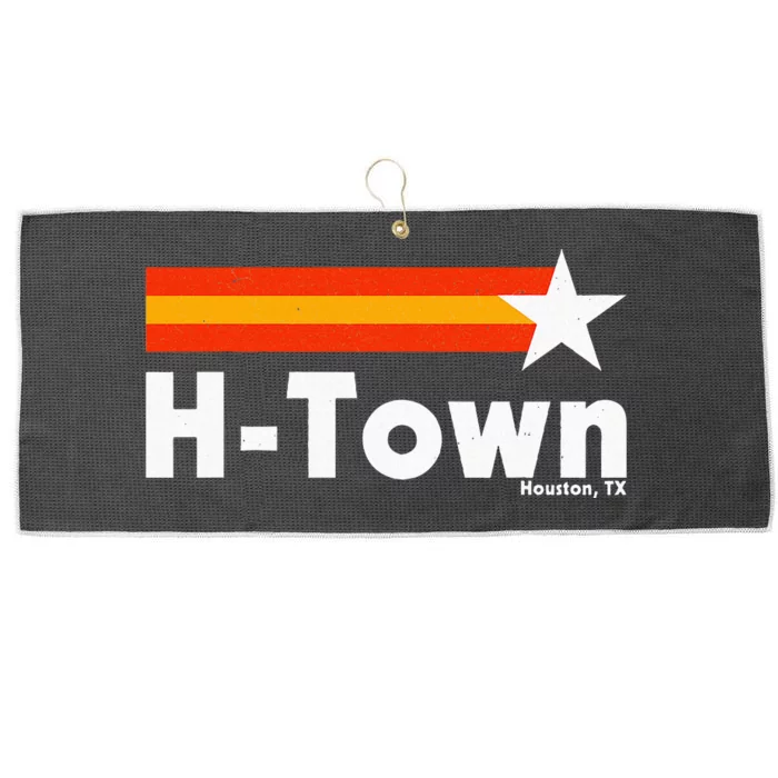 Distressed Town Houston Texas Strong Retro Houston Large Microfiber Waffle Golf Towel