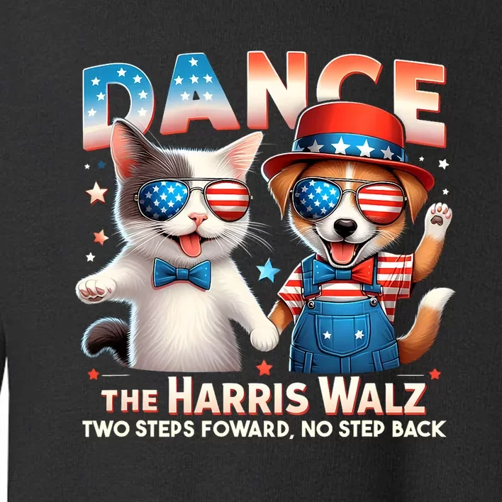 Dance The Harris Walz Funny Cat Ladies Kamala Harris Toddler Sweatshirt