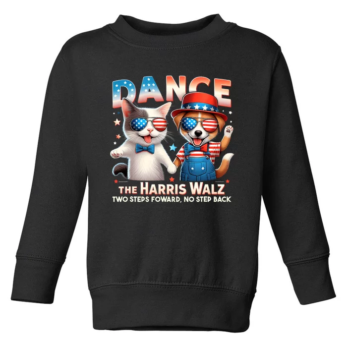 Dance The Harris Walz Funny Cat Ladies Kamala Harris Toddler Sweatshirt