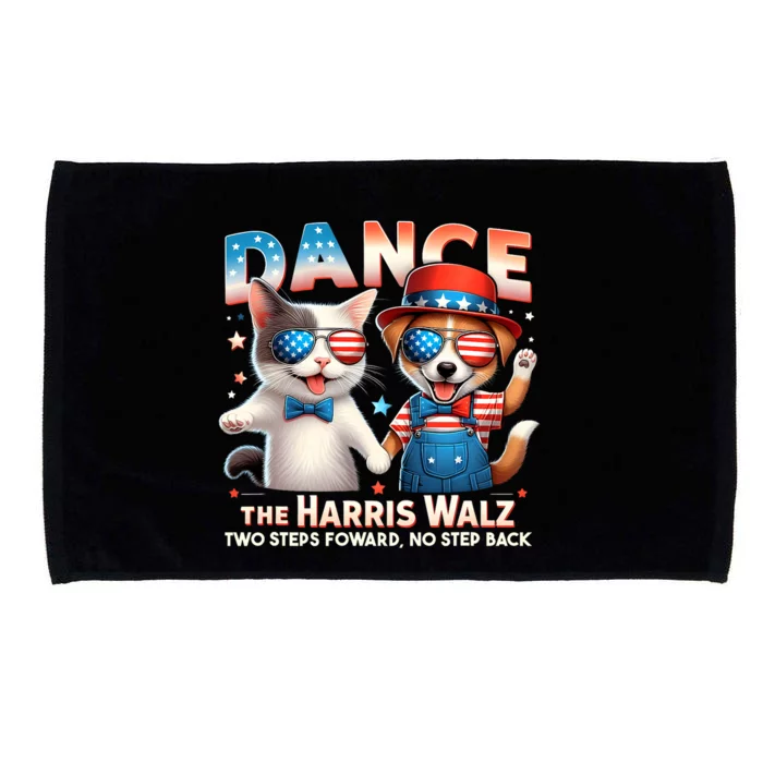 Dance The Harris Walz Funny Cat Ladies Kamala Harris Microfiber Hand Towel