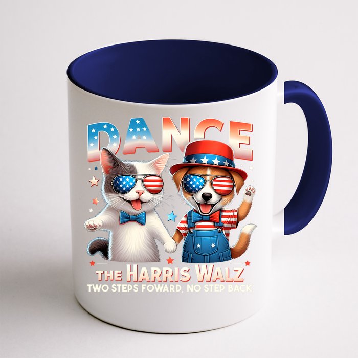 Dance The Harris Walz Funny Cat Ladies Kamala Harris Front & Back Coffee Mug