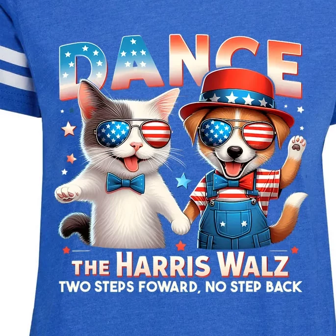 Dance The Harris Walz Funny Cat Ladies Kamala Harris Enza Ladies Jersey Football T-Shirt