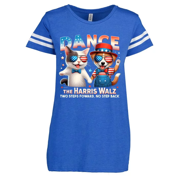 Dance The Harris Walz Funny Cat Ladies Kamala Harris Enza Ladies Jersey Football T-Shirt