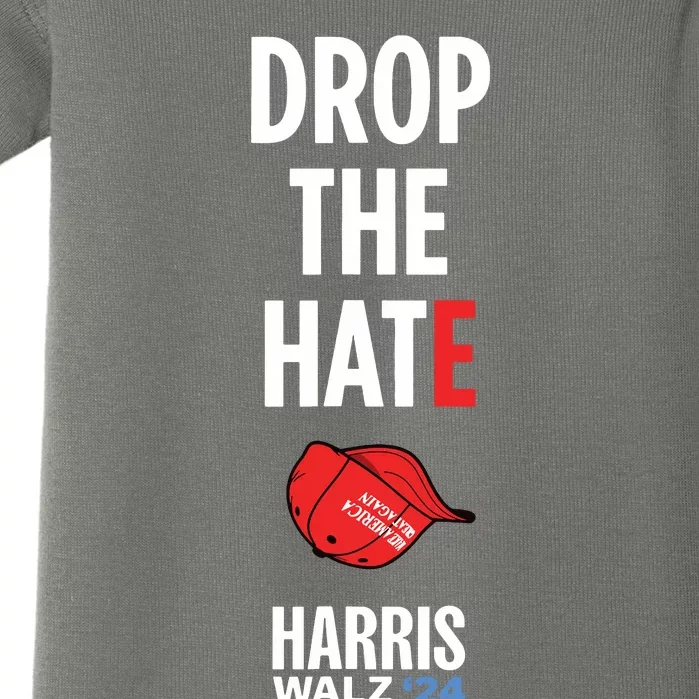 Drop The Hate No Maga Hat Vote Kamala Harris Tim Walz 24 Baby Bodysuit