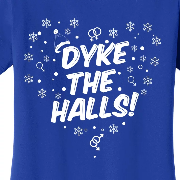 Dyke The Halls Lgbt Ugly Christmas Sweater Gift Holidays Women's T-Shirt