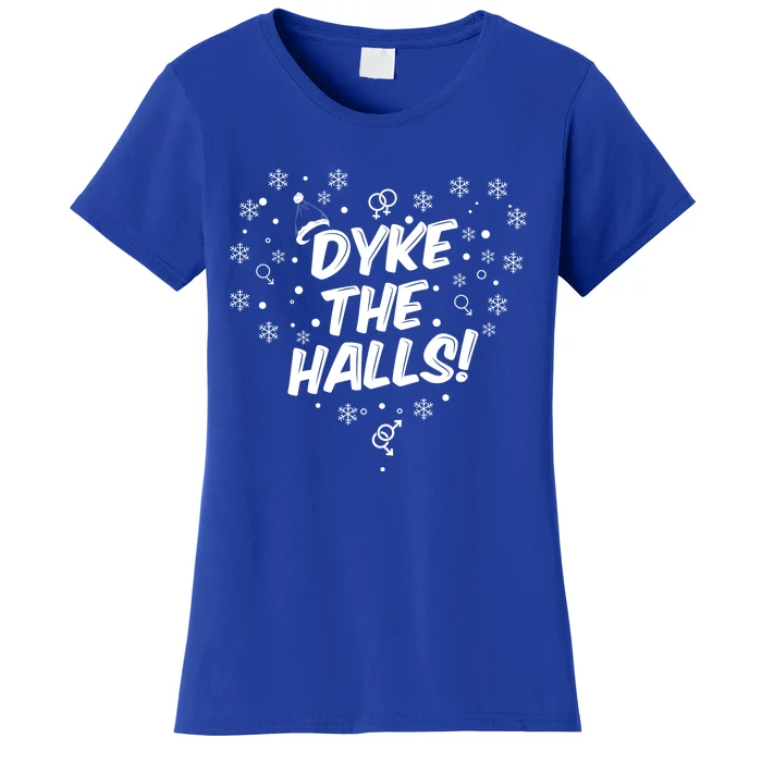 Dyke The Halls Lgbt Ugly Christmas Sweater Gift Holidays Women's T-Shirt