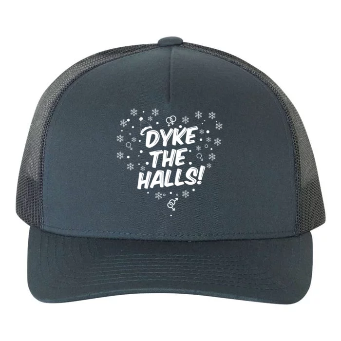 Dyke The Halls Lgbt Ugly Christmas Sweater Gift Holidays Yupoong Adult 5-Panel Trucker Hat