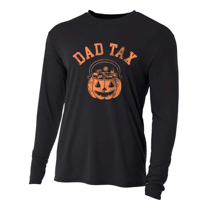 Dad Tax Halloween Trick Or Treat Candy Pumkin Dad Joke Cooling Performance Long Sleeve Crew