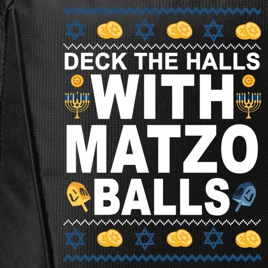 Deck The Halls With Matzo Balls Jewish City Backpack