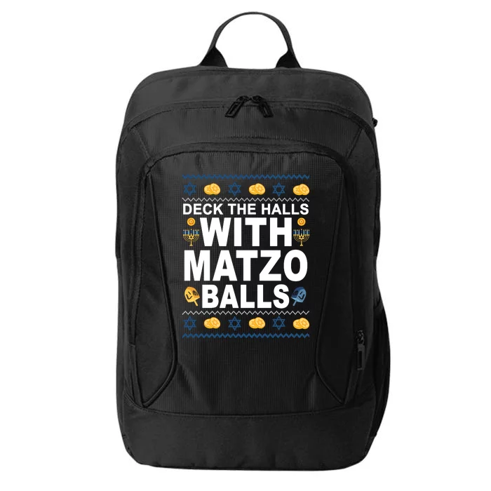 Deck The Halls With Matzo Balls Jewish City Backpack