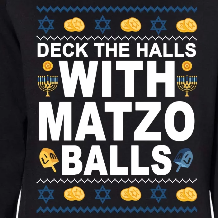 Deck The Halls With Matzo Balls Jewish Womens California Wash Sweatshirt