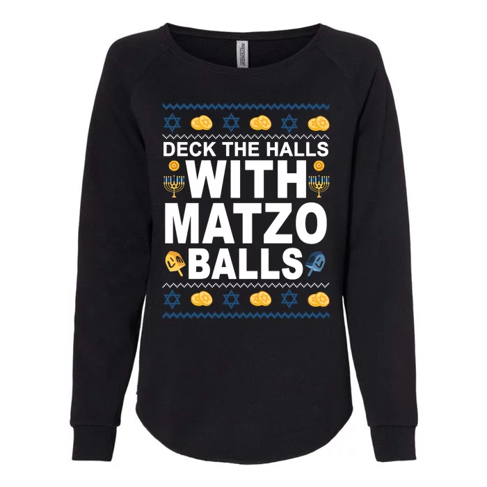 Deck The Halls With Matzo Balls Jewish Womens California Wash Sweatshirt