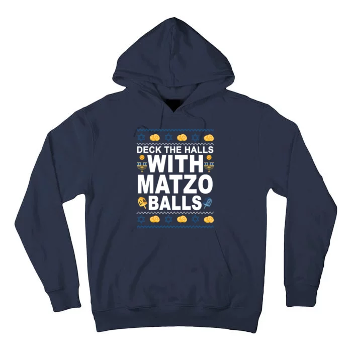 Deck The Halls With Matzo Balls Jewish Tall Hoodie