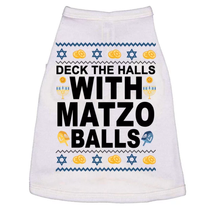 Deck The Halls With Matzo Balls Jewish Doggie Tank