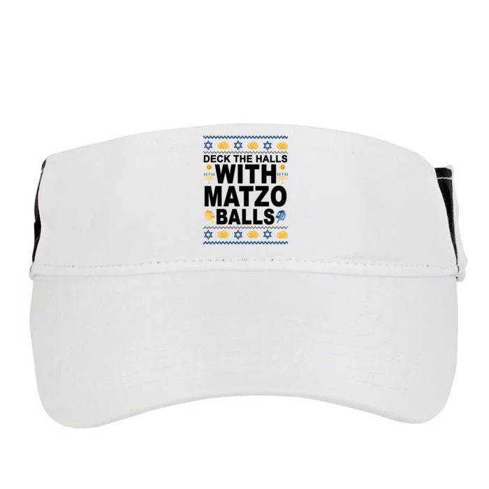 Deck The Halls With Matzo Balls Jewish Adult Drive Performance Visor