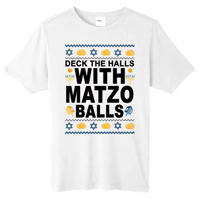 Deck The Halls With Matzo Balls Jewish ChromaSoft Performance T-Shirt