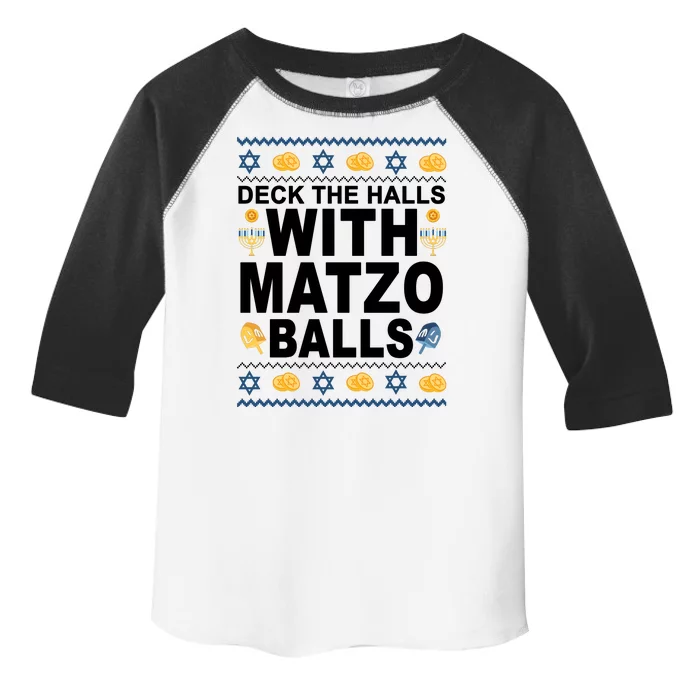 Deck The Halls With Matzo Balls Jewish Toddler Fine Jersey T-Shirt