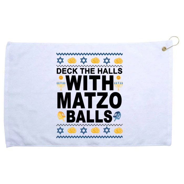 Deck The Halls With Matzo Balls Jewish Grommeted Golf Towel