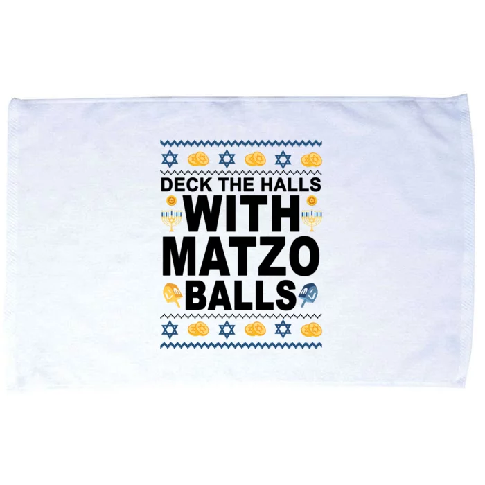 Deck The Halls With Matzo Balls Jewish Microfiber Hand Towel