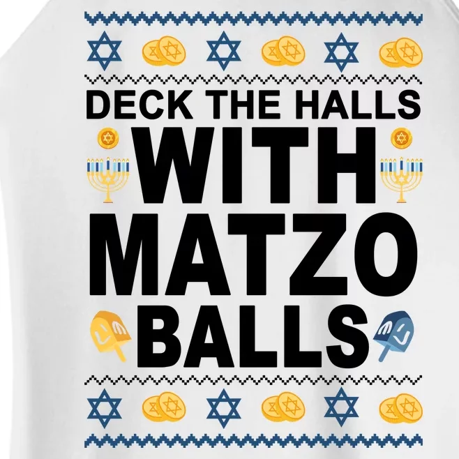 Deck The Halls With Matzo Balls Jewish Women’s Perfect Tri Rocker Tank