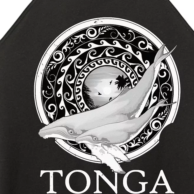 Dive Tonga Humpback Whales Polynesian Design Tonga Roots Women’s Perfect Tri Rocker Tank