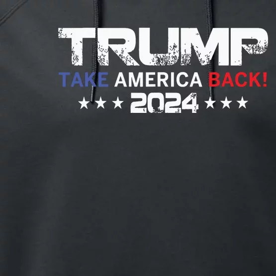 Donald Trump Hell Never Stop Fighting To Save America Performance Fleece Hoodie