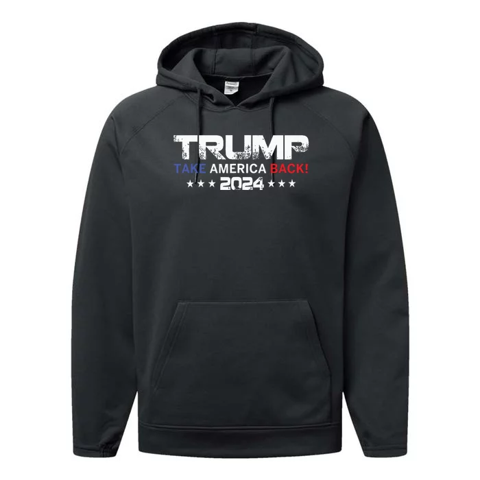 Donald Trump Hell Never Stop Fighting To Save America Performance Fleece Hoodie