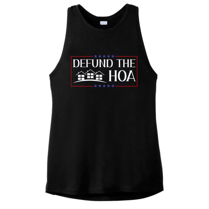 DEFUND THE HOA Homeowners Association Social Justice Design Ladies Tri-Blend Wicking Tank