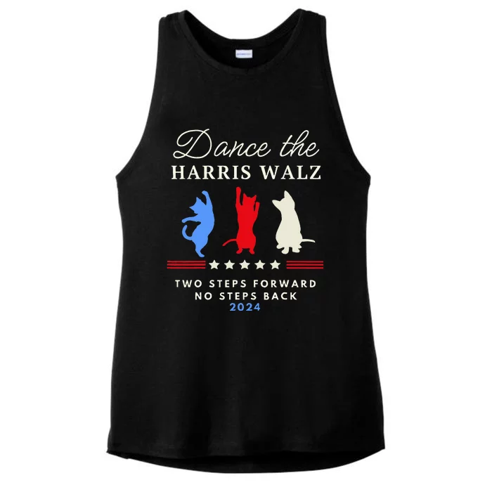 Dance The Harris Walz Cat Lady Harris Walz 2024 Election Ladies Tri-Blend Wicking Tank