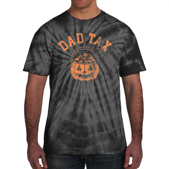 Dad Tax Halloween Trick Or Treat Candy Pumkin Dad Joke Tie-Dye T-Shirt