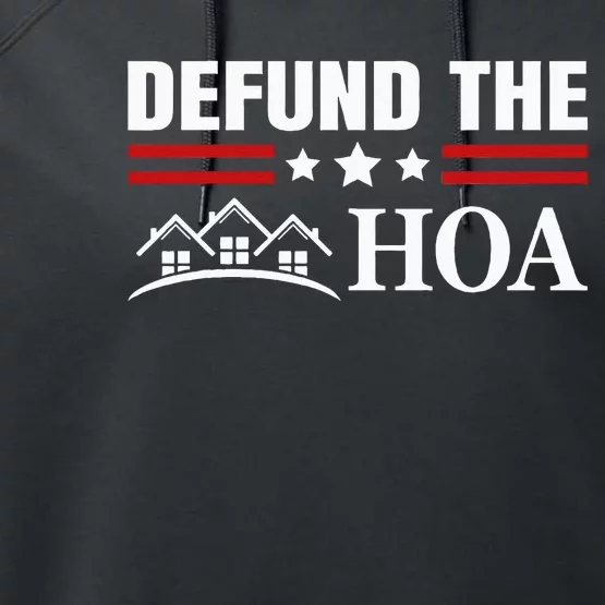 DEFUND THE HOA Homeowners Association Performance Fleece Hoodie