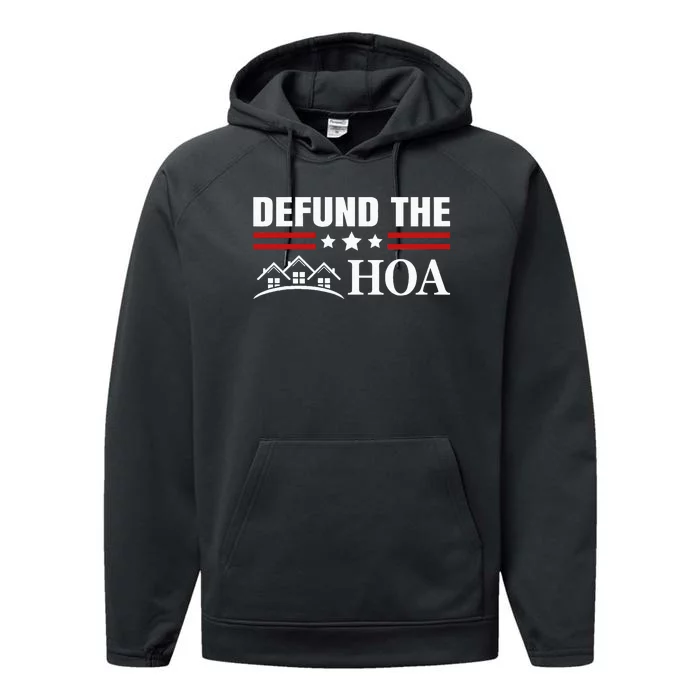 DEFUND THE HOA Homeowners Association Performance Fleece Hoodie