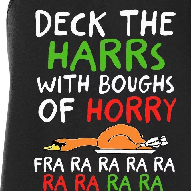 Deck The Harrs With Boughs Of Horry Fra Ra Ra Ra Goose Xmas Women's Racerback Tank