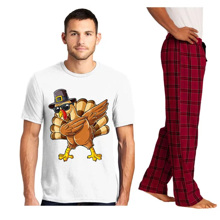 Dabbing Turkey Happy Thanksgiving Thankful Turkey Fall Dab Pajama Set