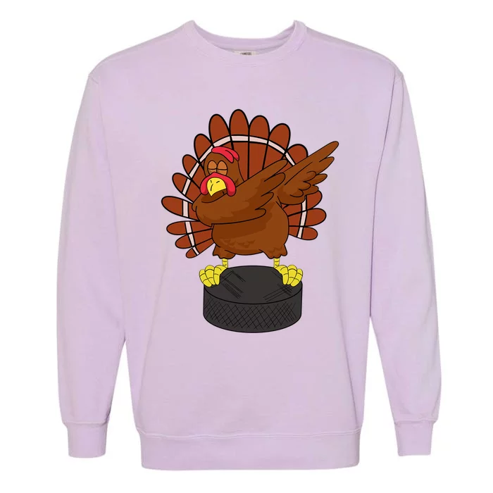 Dabbing Turkey Hockey Thanksgiving Gift For Hockey Lovers Gift Garment-Dyed Sweatshirt