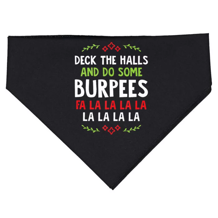 Decks The Halls And Do Some Burpees Christmas Gym Workout USA-Made Doggie Bandana