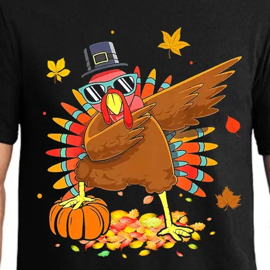 Dabbing Turkey Happy Thanksgiving Day Party Pajama Set