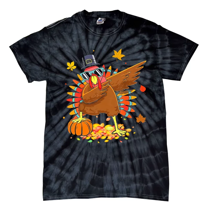 Dabbing Turkey Happy Thanksgiving Day Party Tie-Dye T-Shirt