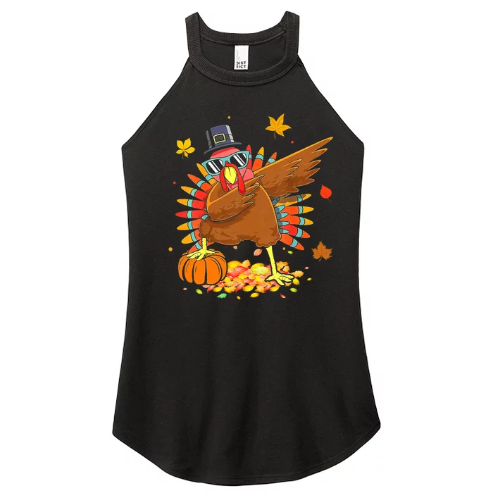 Dabbing Turkey Happy Thanksgiving Day Party Women’s Perfect Tri Rocker Tank