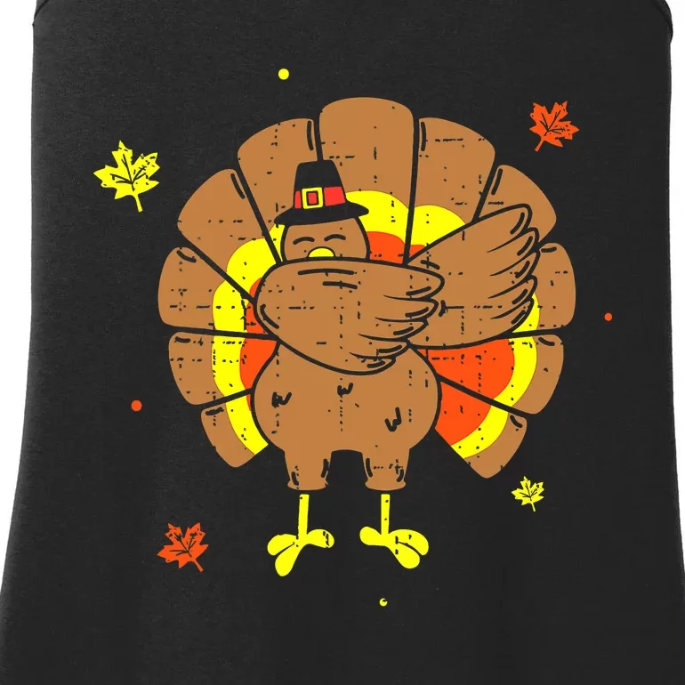 Dabbing Turkey Happy Thanksgiving Day Party Ladies Essential Tank