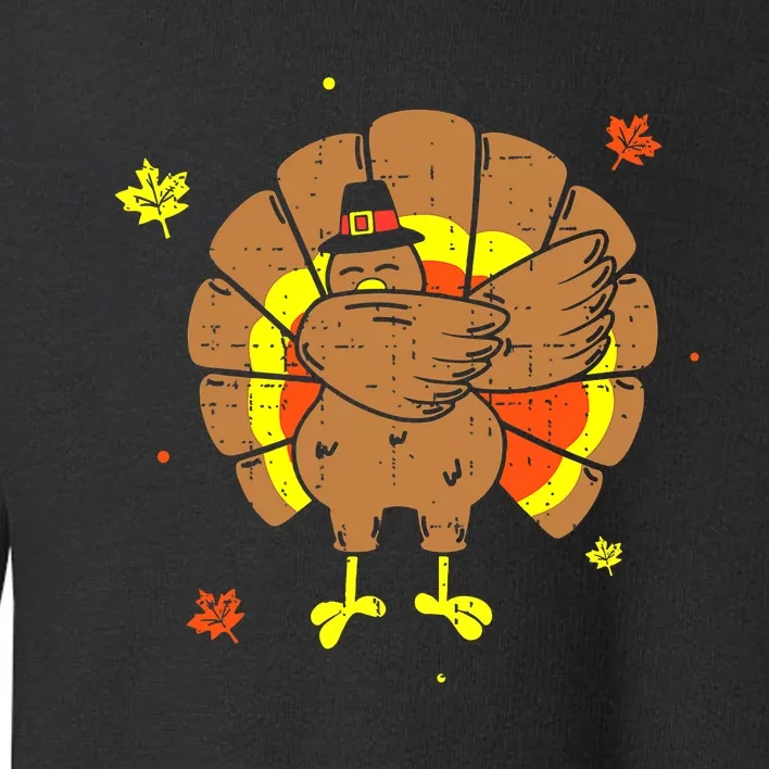 Dabbing Turkey Happy Thanksgiving Day Party Toddler Sweatshirt