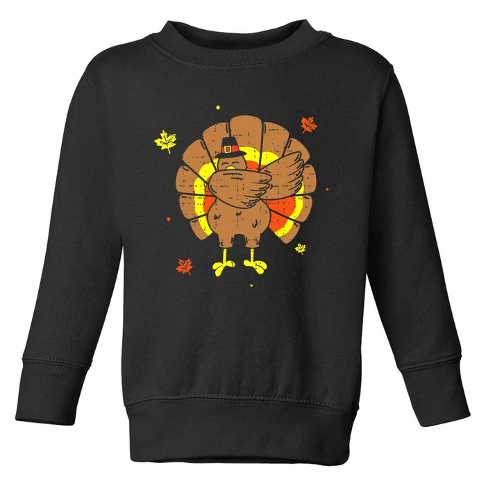 Dabbing Turkey Happy Thanksgiving Day Party Toddler Sweatshirt