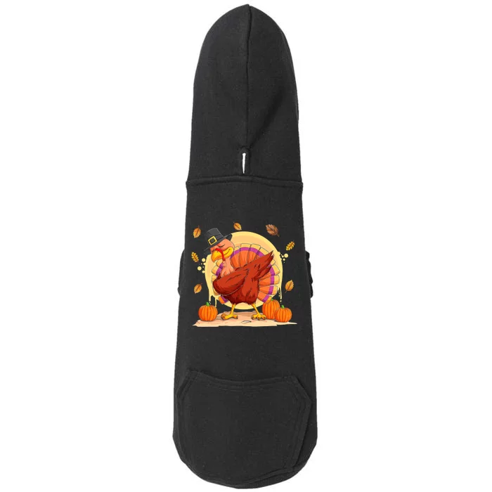 Dabbing Turkey Happy Thanksgiving Day Doggie 3-End Fleece Hoodie