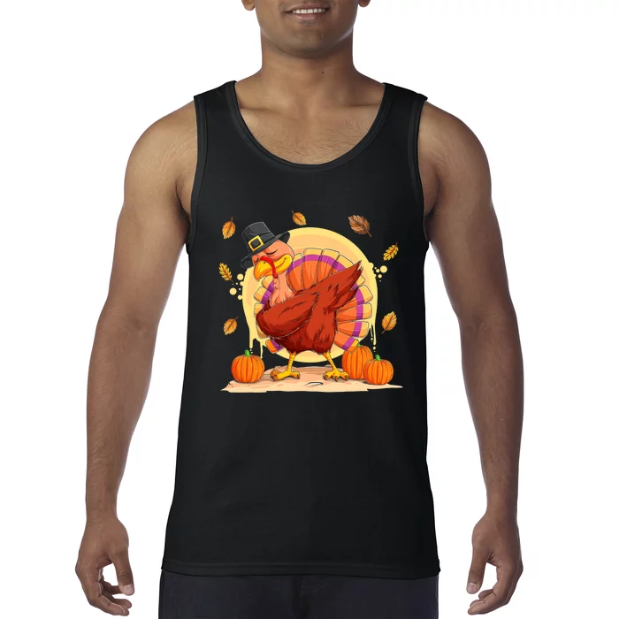 Dabbing Turkey Happy Thanksgiving Day Tank Top