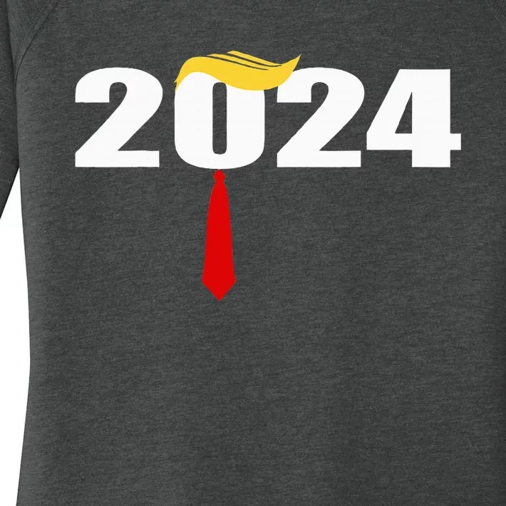 Donald Trump Hair Tie Donald Trump 2024 President Women's Perfect Tri Tunic Long Sleeve Shirt