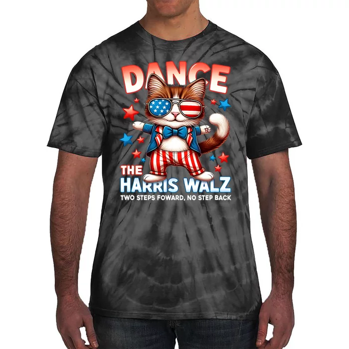 Dance The Harris Walz Funny Cat Ladies Kamala Harris Tie-Dye T-Shirt