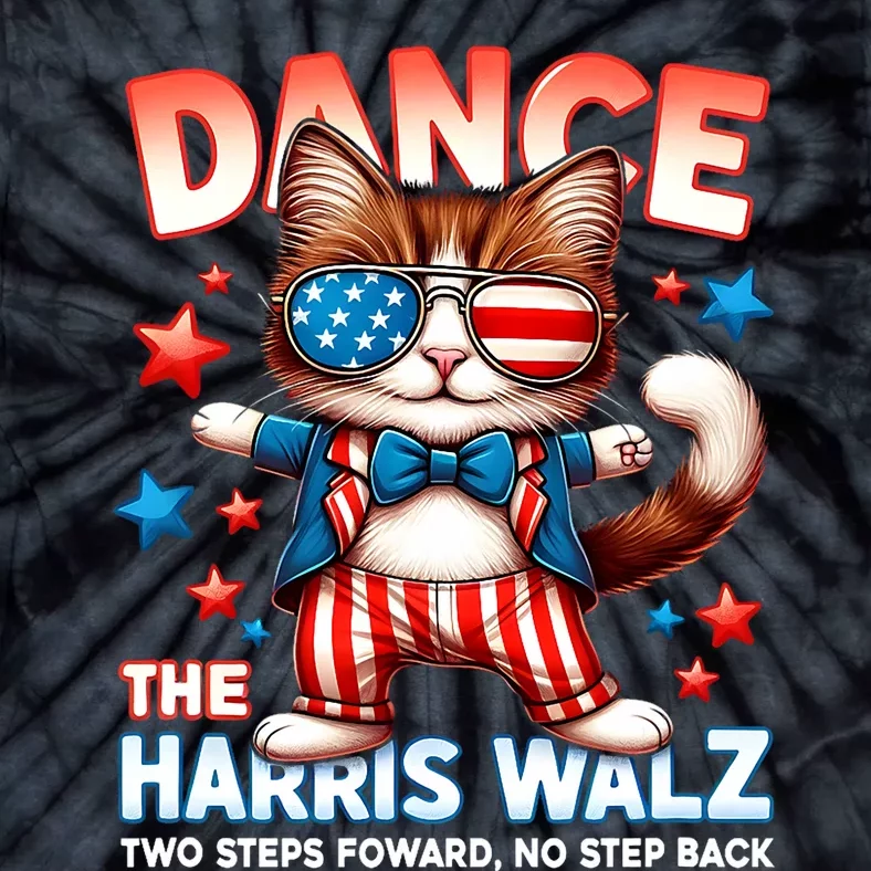 Dance The Harris Walz Funny Cat Ladies Kamala Harris Tie-Dye T-Shirt