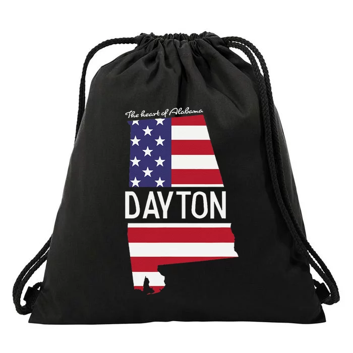 Dayton The Heart Of Alabama Flag Hometown Drawstring Bag