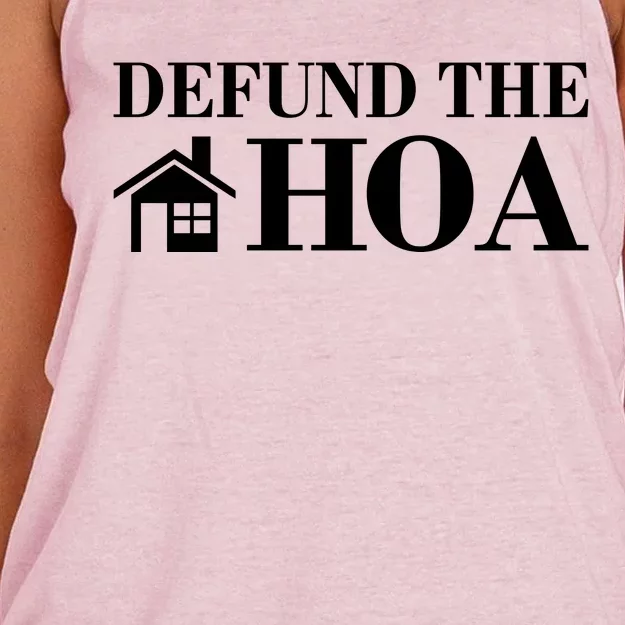 Defund The Hoa Anti Homeowner Association Women's Knotted Racerback Tank